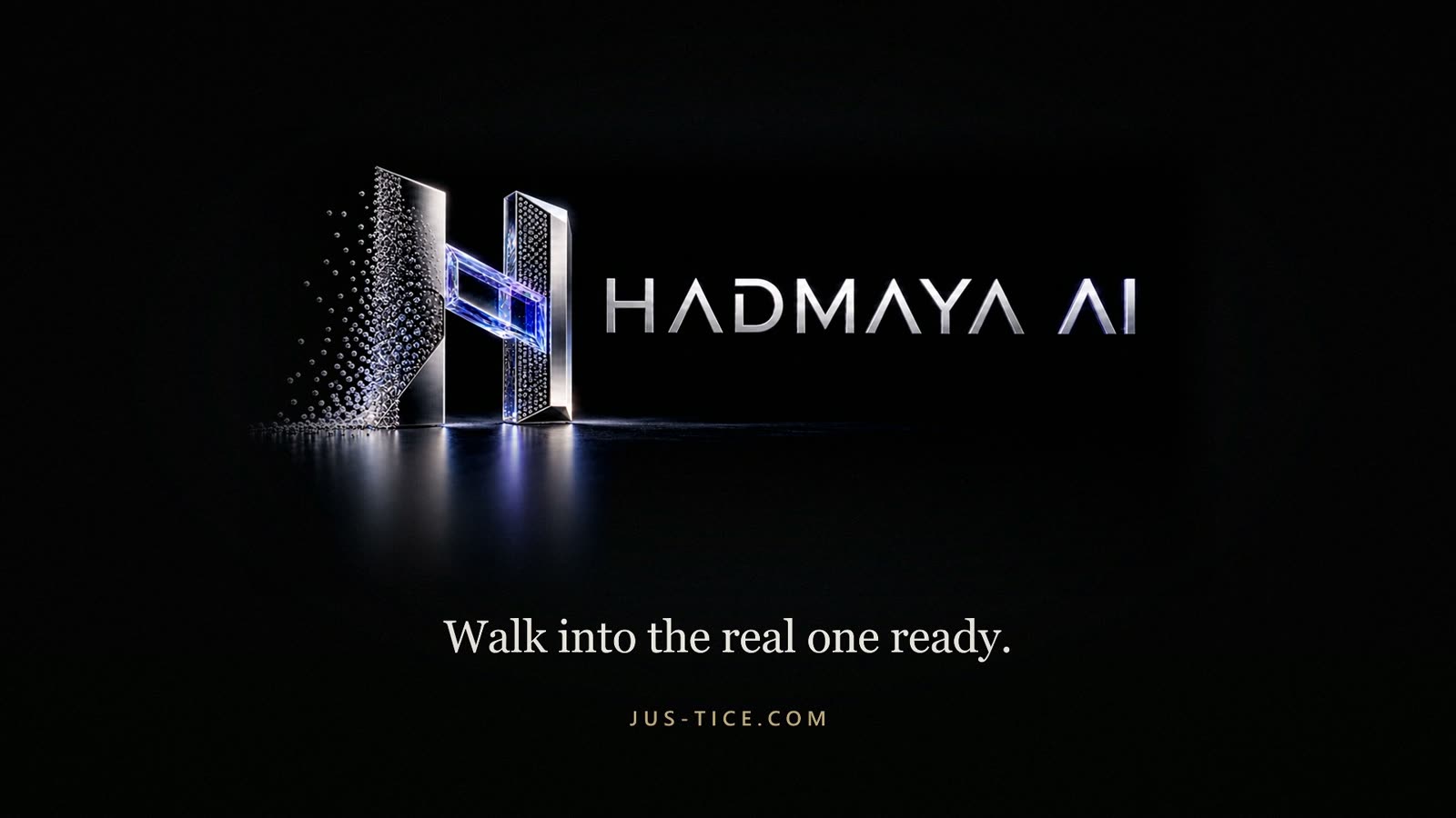 The Hadmaya AI logo with the line Walk into the real one ready
